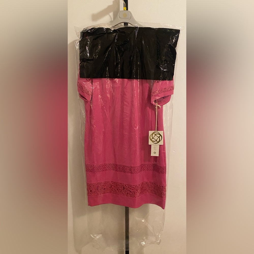 DONATED - Etcetera Woman’s 14 Fuchsia Dress W/ Lace Accents
